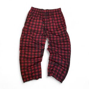 Mens Sleep Fruit of the Loom Buffalo Plaid Pajama Bottoms Red Black Vintage
